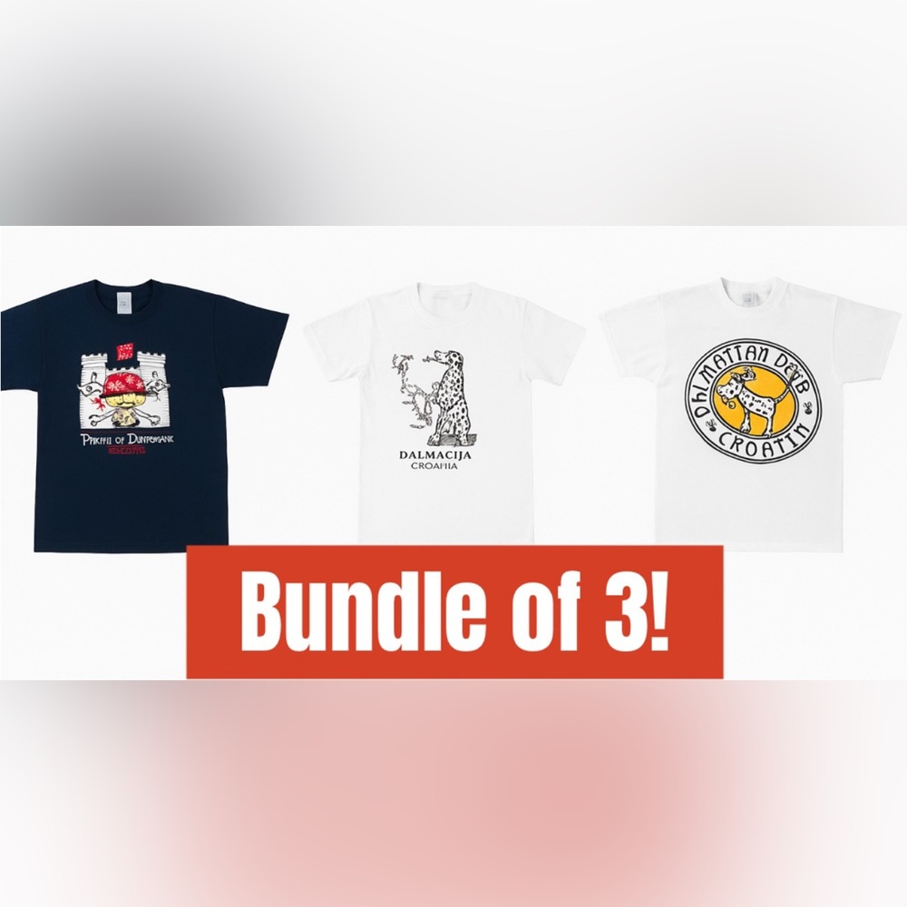 Bundle of‎ 3 Croatia Travel shirts. Boy size 5/6 and 7/8